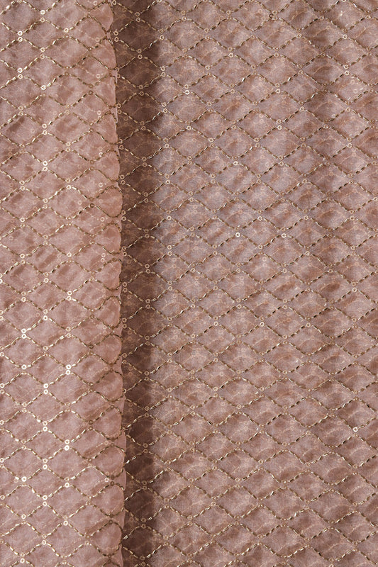 AIzaSyBcstauz-XMPRhEY21AUzeo032pxrXB5Ug - Cut Dana Beads Beautiful Ogee Embroidery On Beige Organza Fabric