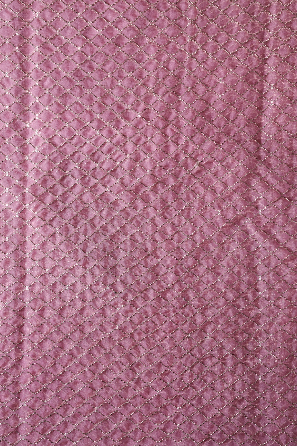 AIzaSyBcstauz-XMPRhEY21AUzeo032pxrXB5Ug - Cut Dana Beads Beautiful Ogee Embroidery On Gajri Pink Organza Fabric