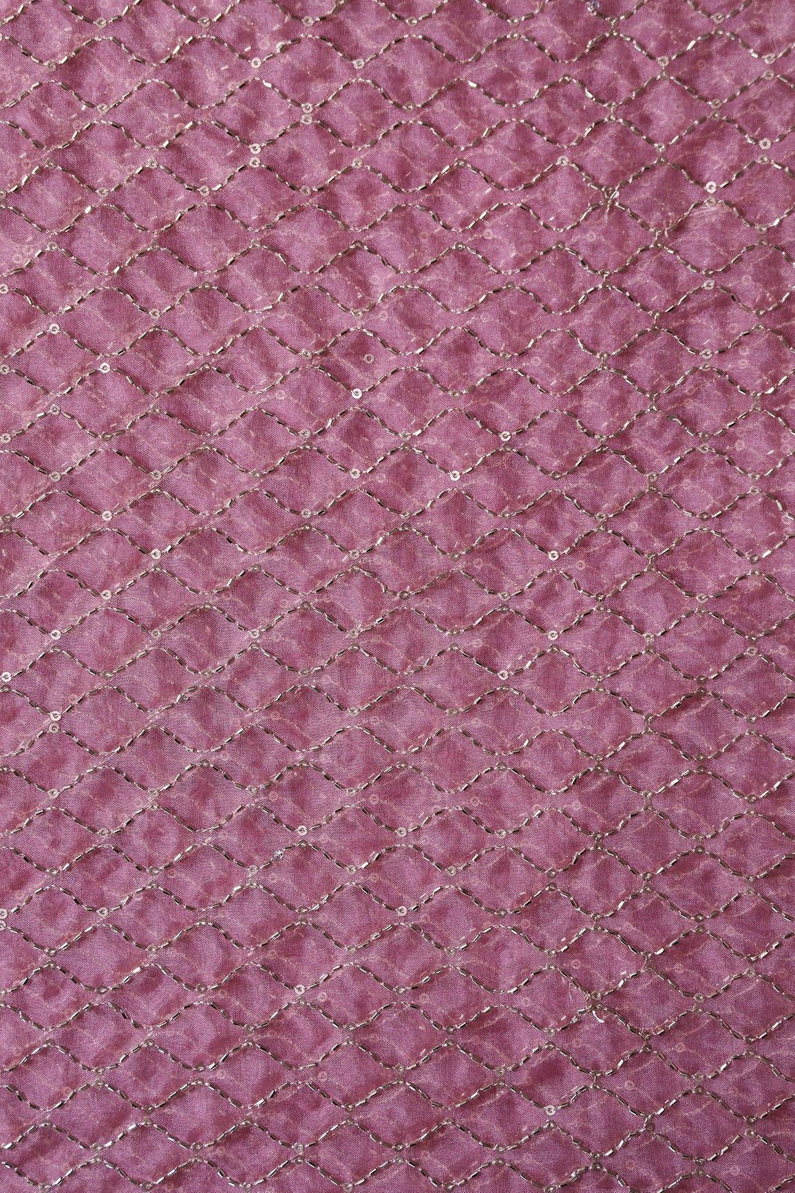 AIzaSyBcstauz-XMPRhEY21AUzeo032pxrXB5Ug - Cut Dana Beads Beautiful Ogee Embroidery On Gajri Pink Organza Fabric