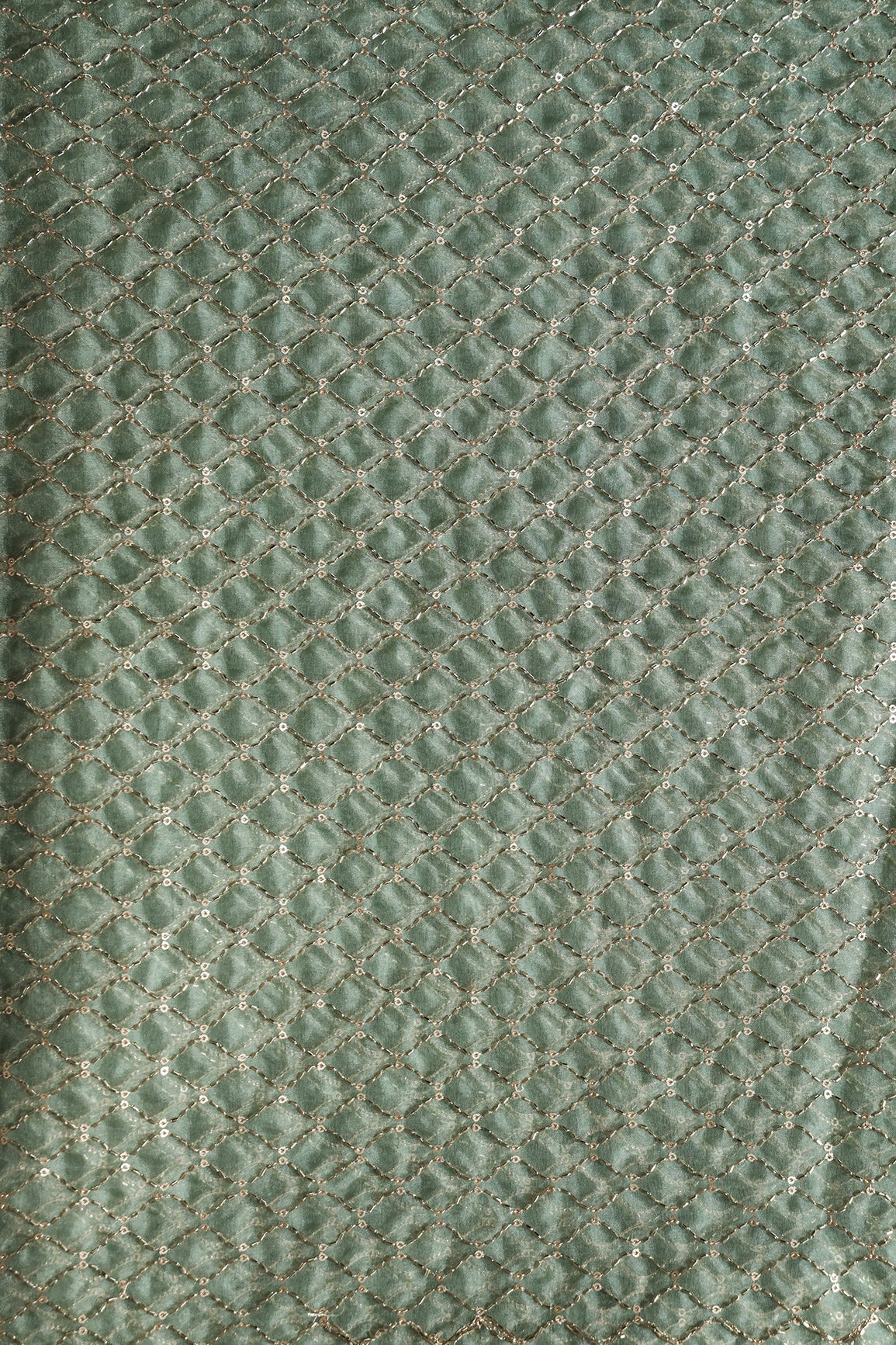 AIzaSyBcstauz-XMPRhEY21AUzeo032pxrXB5Ug - Cut Dana Beads Beautiful Ogee Embroidery On Olive Organza Fabric