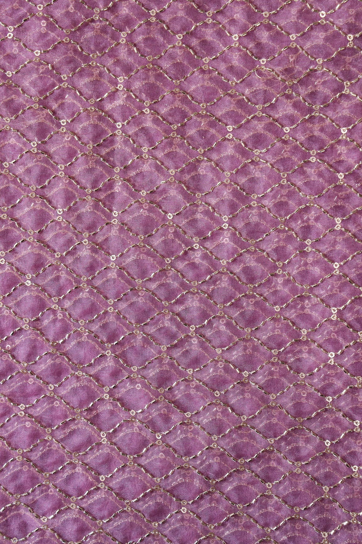 AIzaSyBcstauz-XMPRhEY21AUzeo032pxrXB5Ug - Cut Dana Beads Beautiful Ogee Embroidery On Lavender Organza Fabric