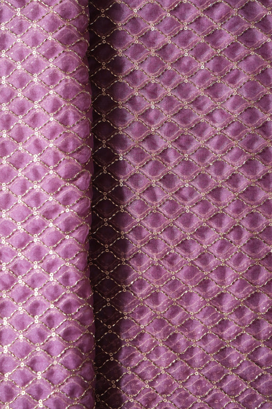 AIzaSyBcstauz-XMPRhEY21AUzeo032pxrXB5Ug - Cut Dana Beads Beautiful Ogee Embroidery On Lavender Organza Fabric