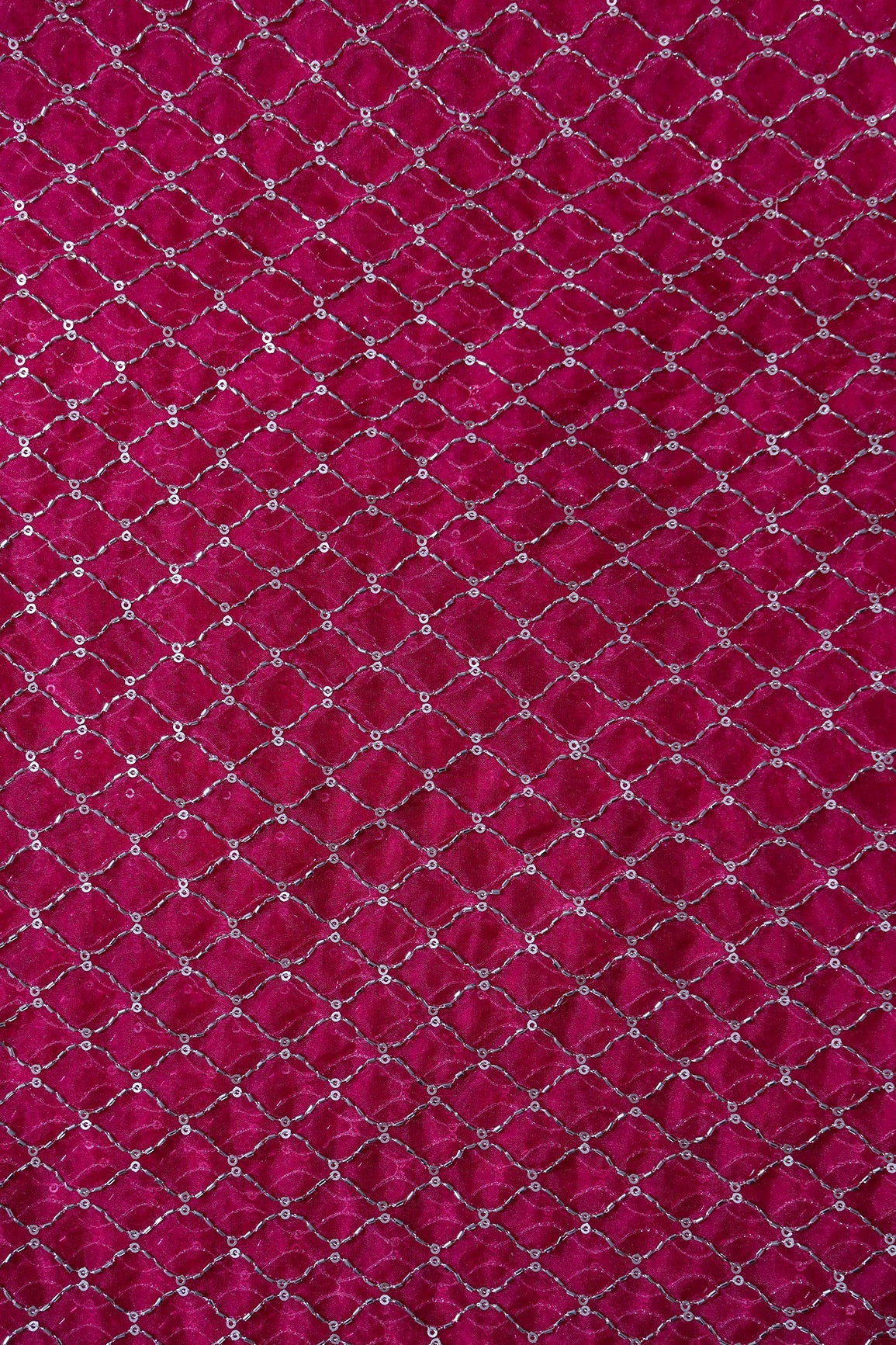 AIzaSyBcstauz-XMPRhEY21AUzeo032pxrXB5Ug - Cut Dana Beads Beautiful Ogee Embroidery On Fuchsia Organza Fabric