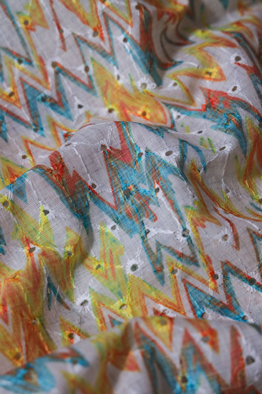 AIzaSyBcstauz-XMPRhEY21AUzeo032pxrXB5Ug - Chevron Digital Print On Hakoba Cotton Embroidery Fabric