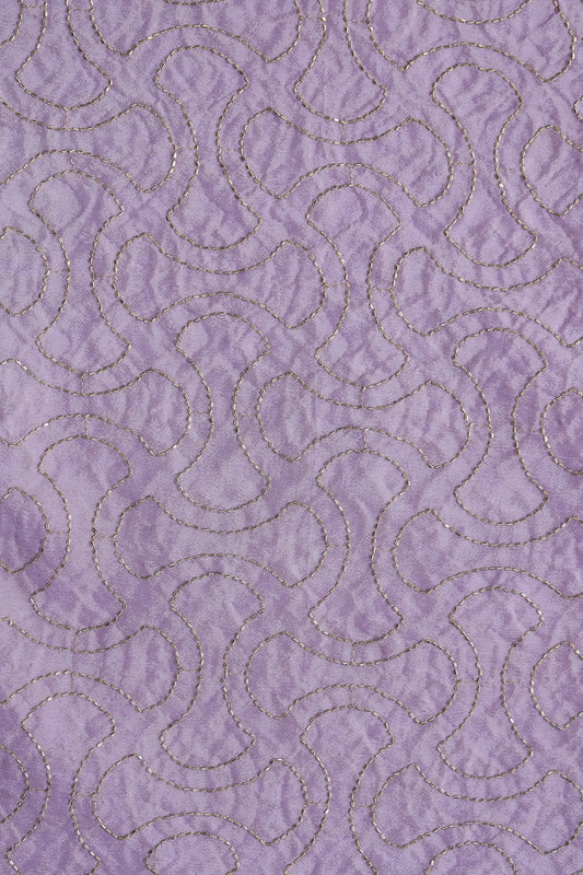 AIzaSyBcstauz-XMPRhEY21AUzeo032pxrXB5Ug - Cut Dana Beads Appealing Abstract Embroidery Work On Lilac Chinnon Chiffon Fabric