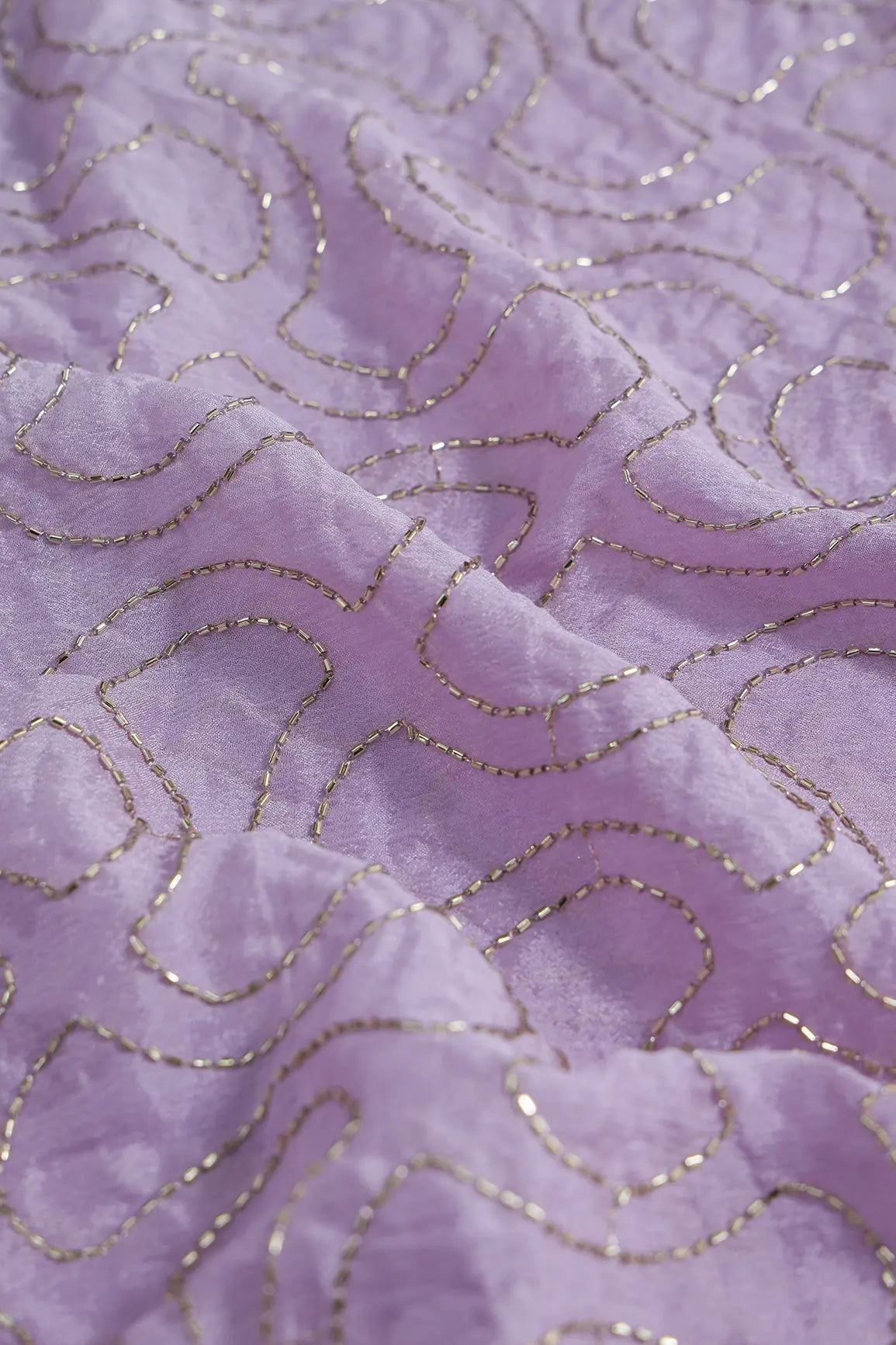 AIzaSyBcstauz-XMPRhEY21AUzeo032pxrXB5Ug - Cut Dana Beads Appealing Abstract Embroidery Work On Lilac Chinnon Chiffon Fabric