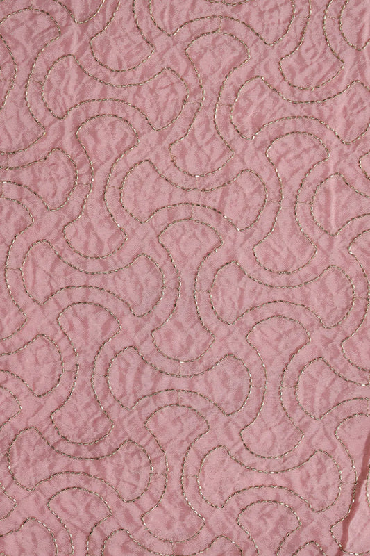 AIzaSyBcstauz-XMPRhEY21AUzeo032pxrXB5Ug - Cut Dana Beads Appealing Abstract Embroidery Work On Baby Pink Chinnon Chiffon Fabric