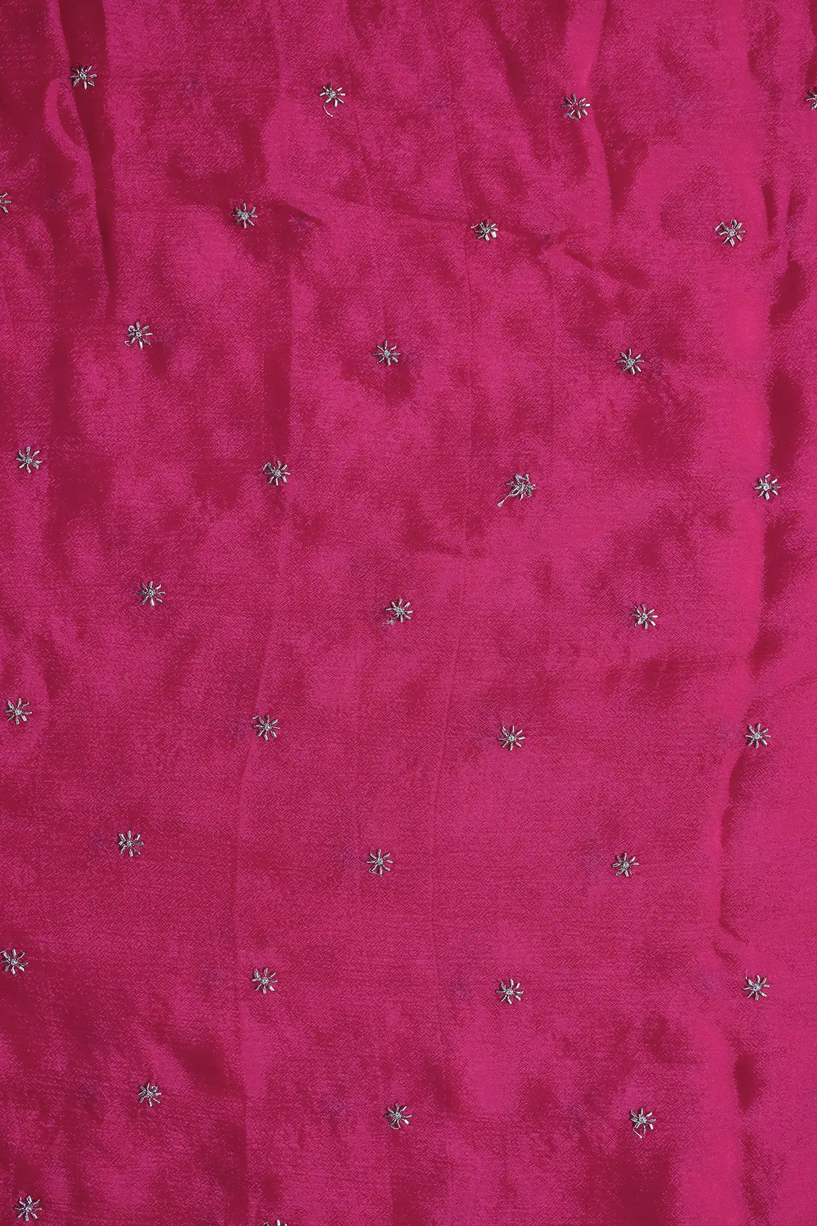 AIzaSyBcstauz-XMPRhEY21AUzeo032pxrXB5Ug - Gold Beads Cut Dana Motif Embroidery Work On Fuchsia Chinnon Chiffon Fabric