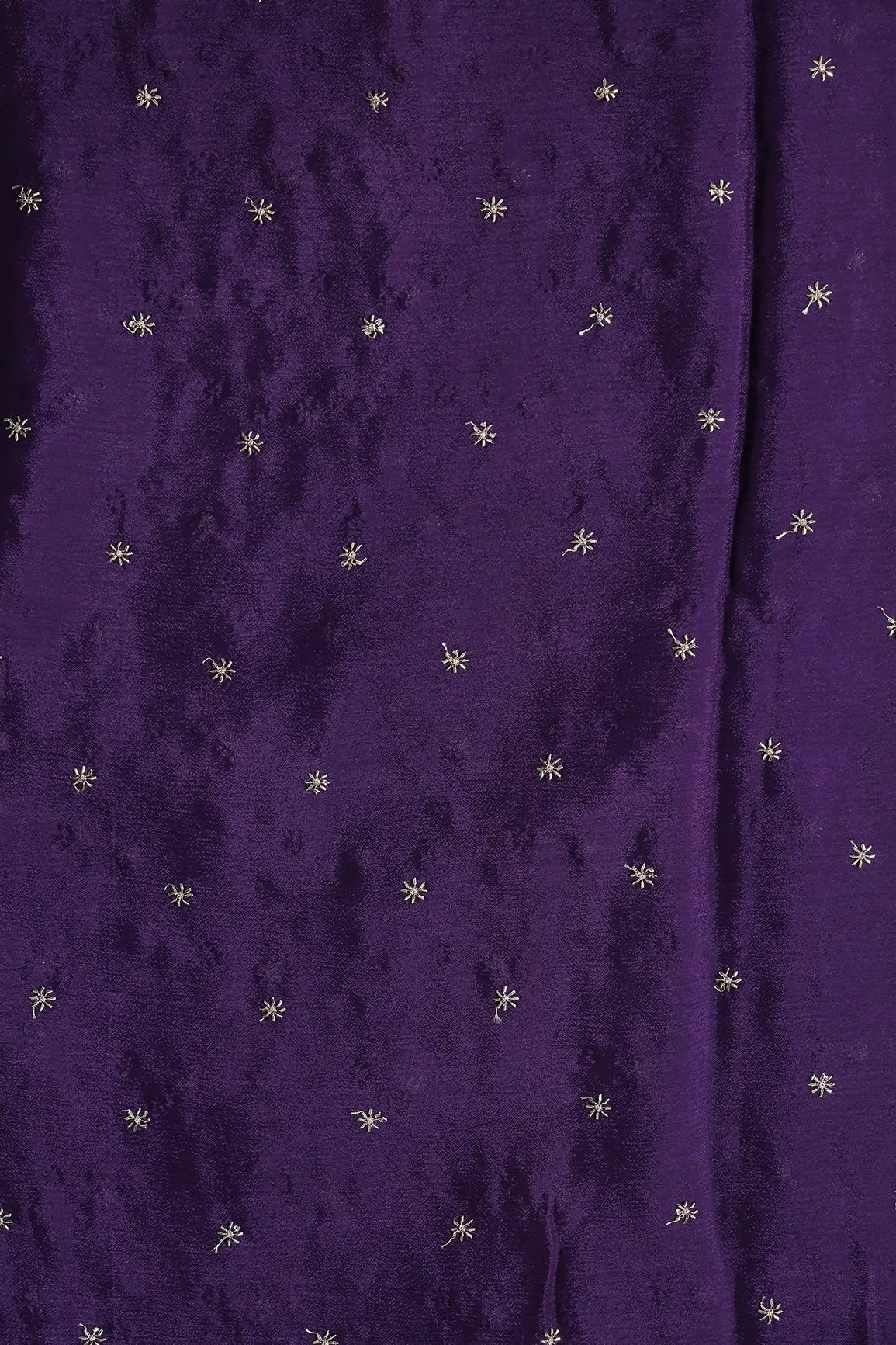 AIzaSyBcstauz-XMPRhEY21AUzeo032pxrXB5Ug - Gold Beads Cut Dana Motif Embroidery Work On Purple Chinnon Chiffon Fabric