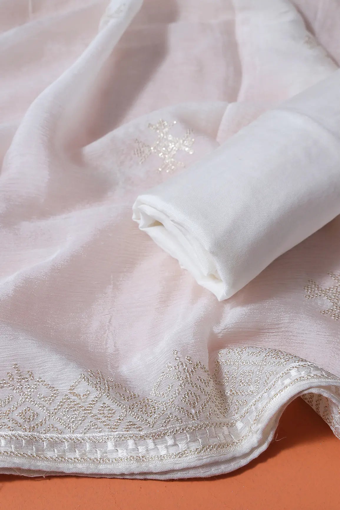 AIzaSyBcstauz-XMPRhEY21AUzeo032pxrXB5Ug - Dyeable Lucknowi Unstitched Pure Viscose Georgette Suit Set (3 piece)