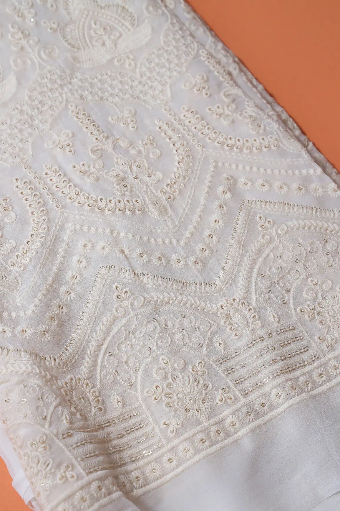 AIzaSyBcstauz-XMPRhEY21AUzeo032pxrXB5Ug - Dyeable Lucknowi Unstitched Pure Viscose Georgette Suit Set (3 piece)