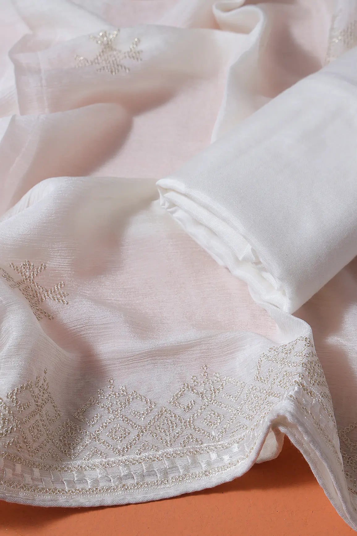 AIzaSyBcstauz-XMPRhEY21AUzeo032pxrXB5Ug - Dyeable Lucknowi Unstitched Pure Viscose Georgette Suit Set (3 piece)