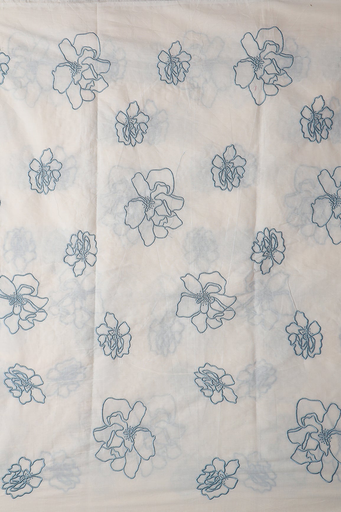 AIzaSyBcstauz-XMPRhEY21AUzeo032pxrXB5Ug - Beautiful Rama Floral Embroidery On Off White Organic Cotton Fabric
