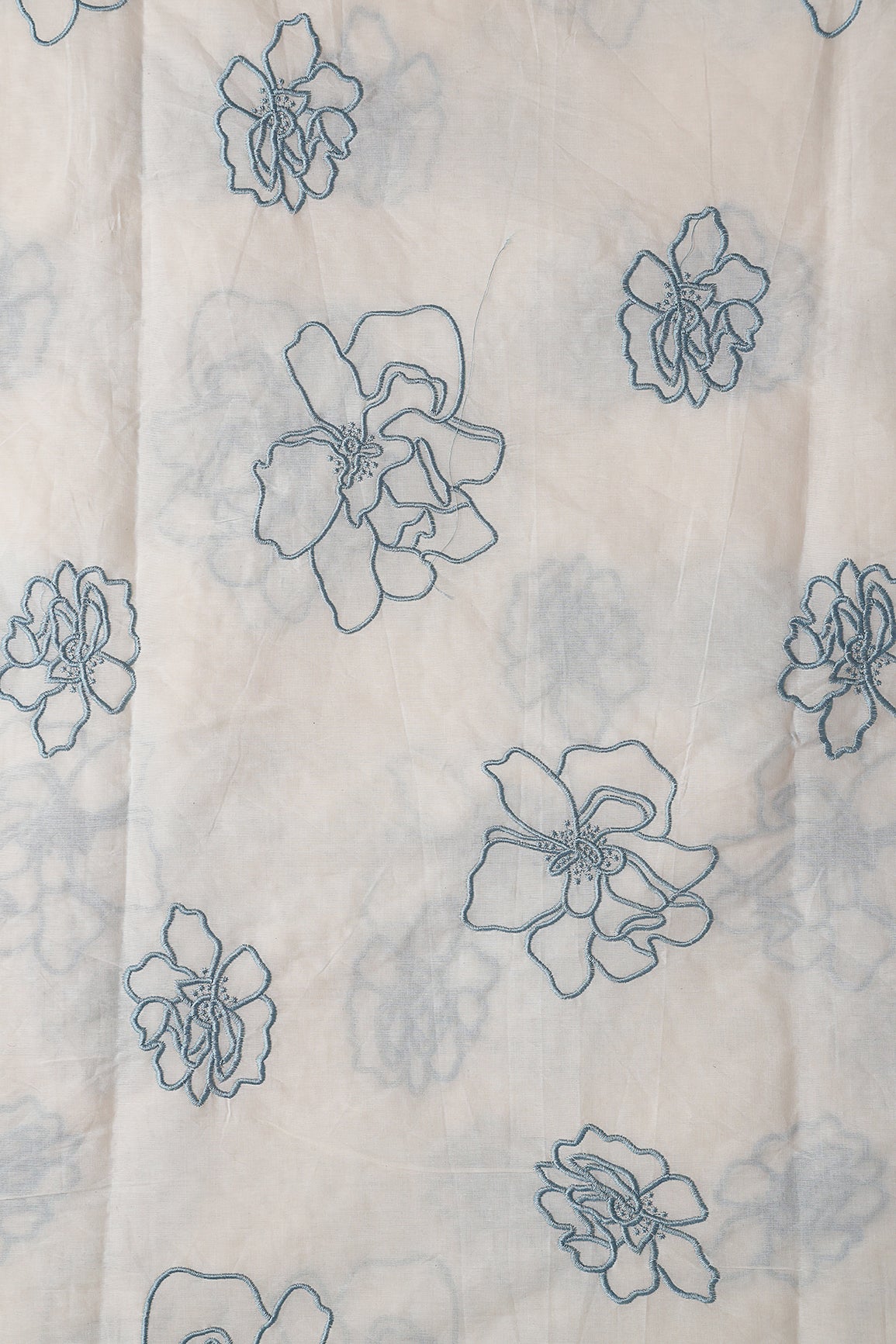 AIzaSyBcstauz-XMPRhEY21AUzeo032pxrXB5Ug - Beautiful Rama Floral Embroidery On Off White Organic Cotton Fabric