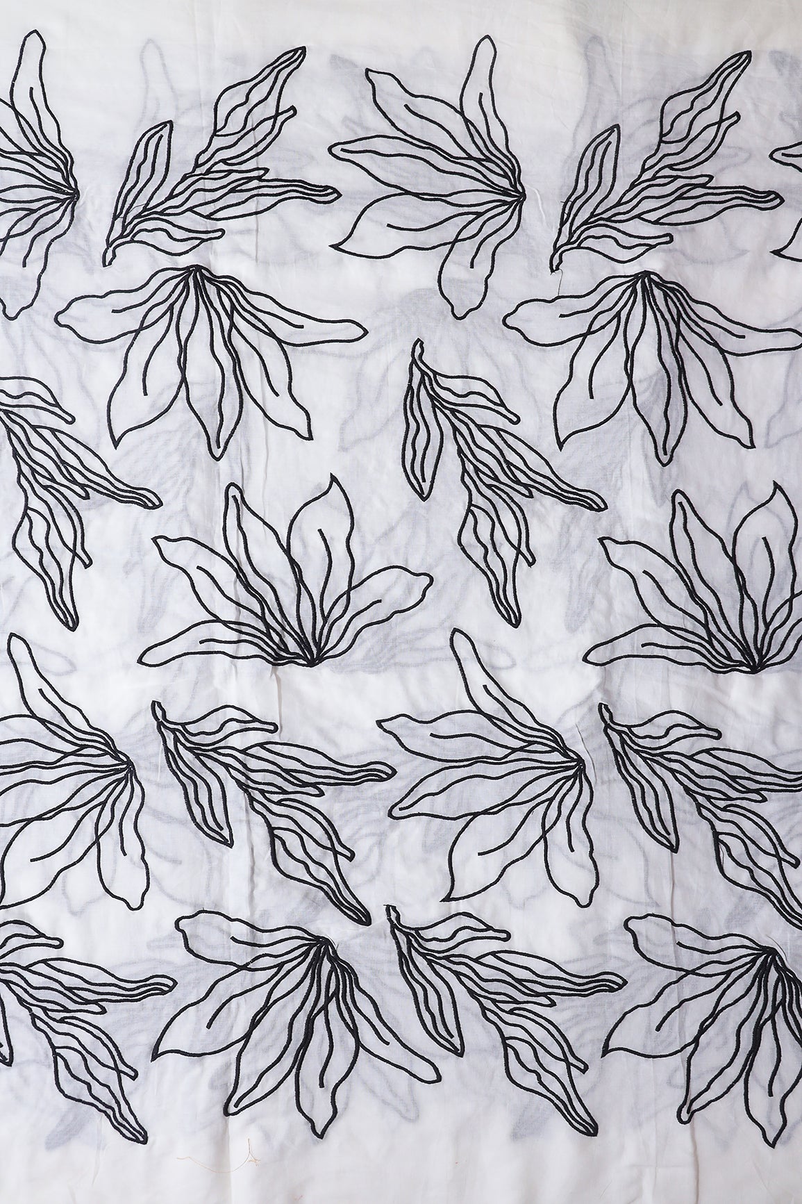 AIzaSyBcstauz-XMPRhEY21AUzeo032pxrXB5Ug - Beautiful Black Floral Embroidery On Off White Pure Mul Cotton Fabric