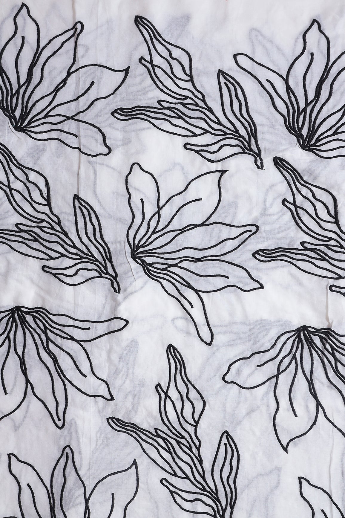 AIzaSyBcstauz-XMPRhEY21AUzeo032pxrXB5Ug - Beautiful Black Floral Embroidery On Off White Pure Mul Cotton Fabric