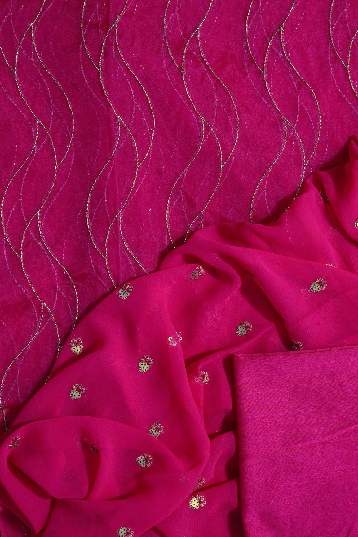 AIzaSyBcstauz-XMPRhEY21AUzeo032pxrXB5Ug - Fuchsia Cut Dana Beads Unstitched Suit Set (3 Piece)