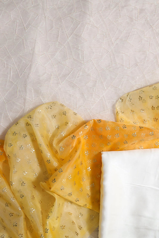 AIzaSyBcstauz-XMPRhEY21AUzeo032pxrXB5Ug - Cut Dana Beads Embroidery On White Dyeable Unstitched Suit Set (3 Piece)