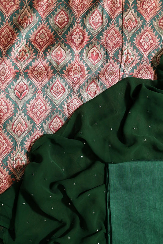 AIzaSyBcstauz-XMPRhEY21AUzeo032pxrXB5Ug - Green Unstitched Suit Set (3 Piece)