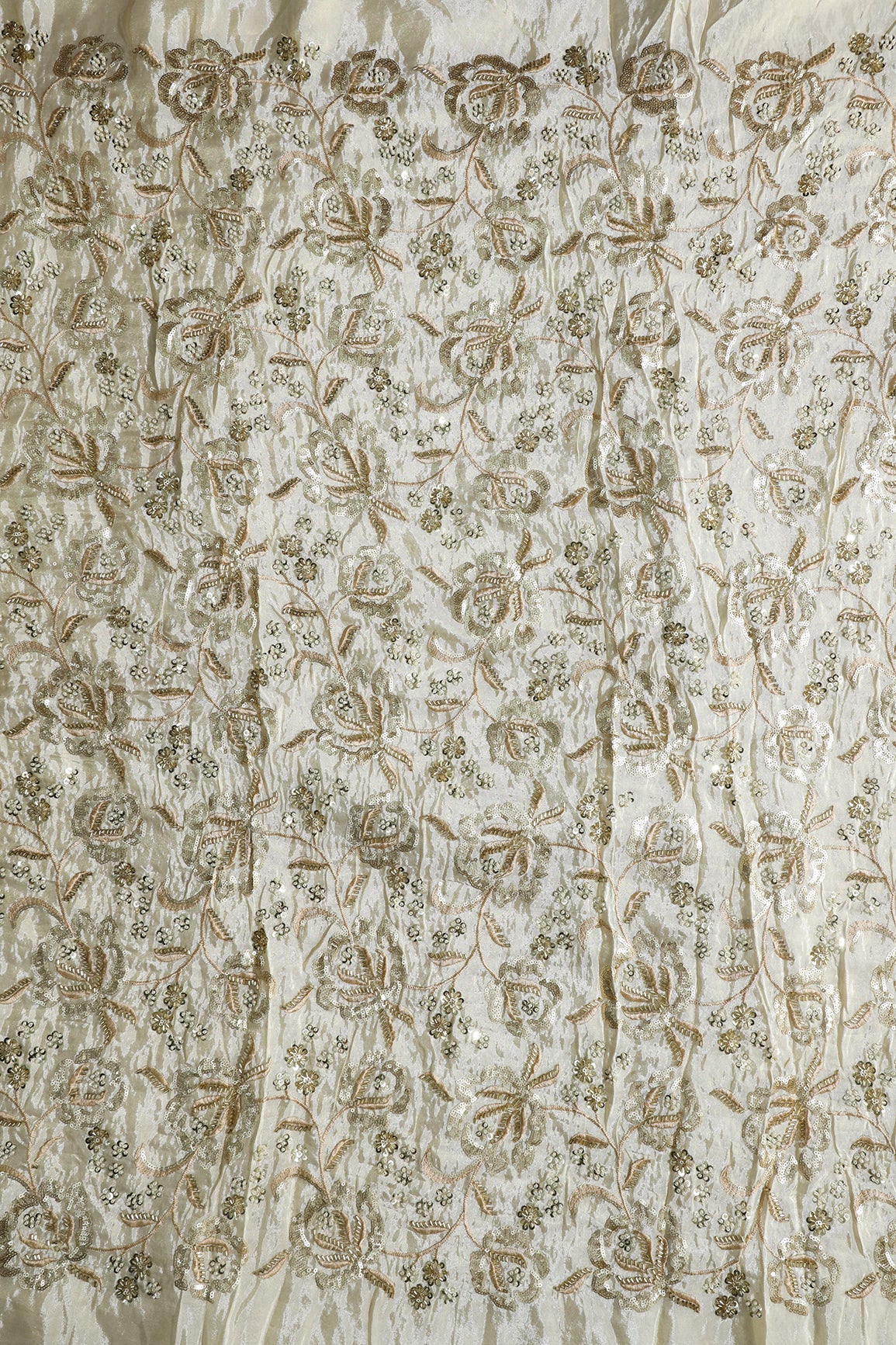 AIzaSyBcstauz-XMPRhEY21AUzeo032pxrXB5Ug - Beads With Sequins Beautiful Floral Embroidery On Dyeable Viscose Zari Tissue Fabric