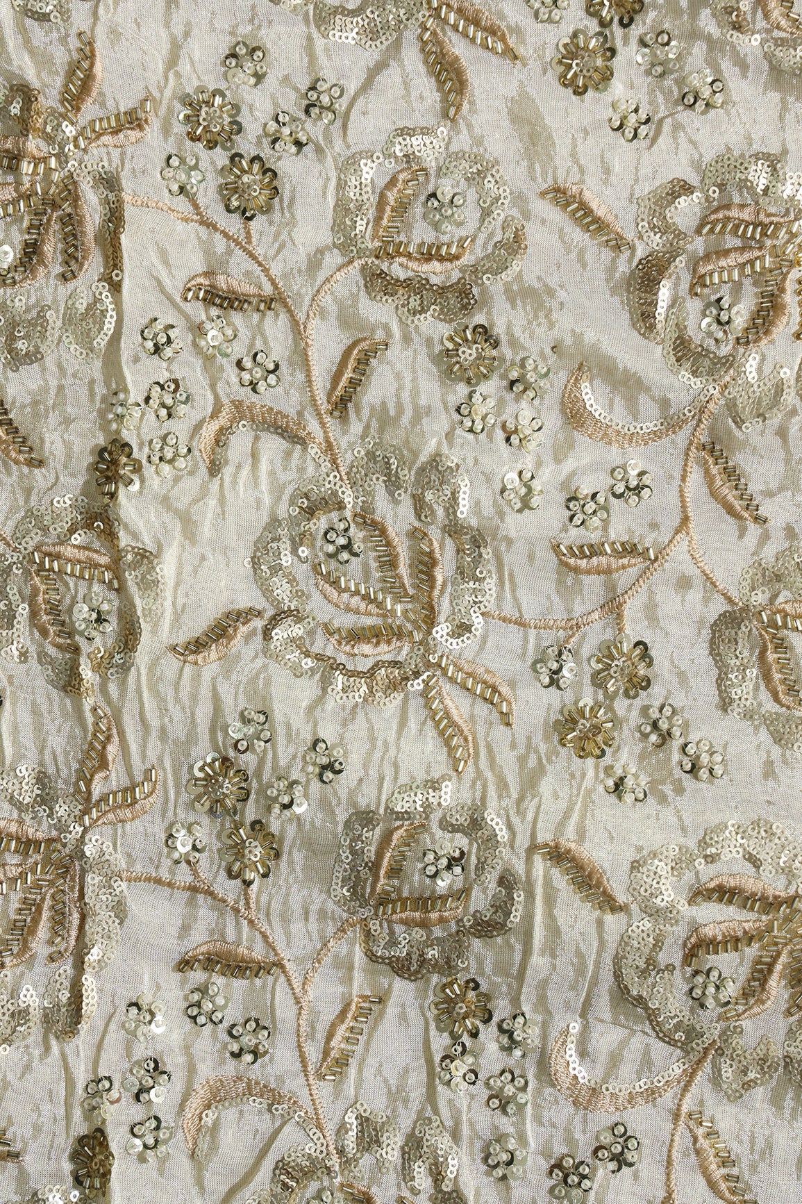 AIzaSyBcstauz-XMPRhEY21AUzeo032pxrXB5Ug - Beads With Sequins Beautiful Floral Embroidery On Dyeable Viscose Zari Tissue Fabric