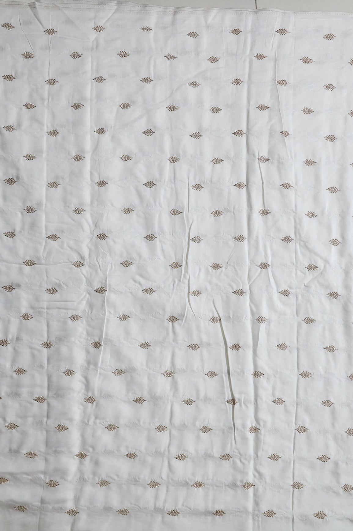 AIzaSyBcstauz-XMPRhEY21AUzeo032pxrXB5Ug - Beads Work With Zari Leafy Floral Embroidery On Pure Dyeable Tussar Silk Fabric