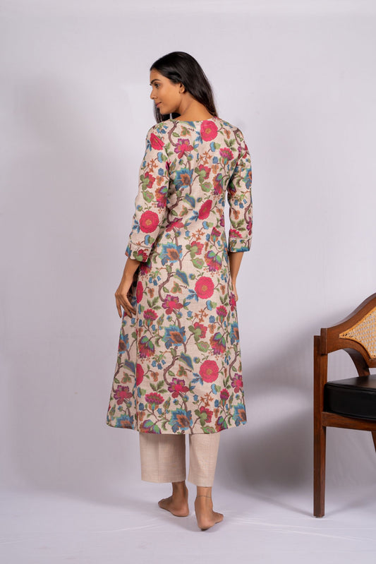 AIzaSyBcstauz-XMPRhEY21AUzeo032pxrXB5Ug - Aaina Beige Linen Indian Co-ord Set