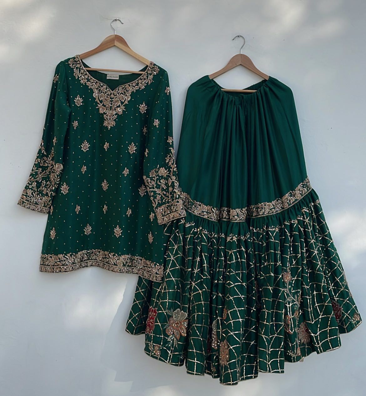 Mehendi Green Eid Mubarak Sharara Set