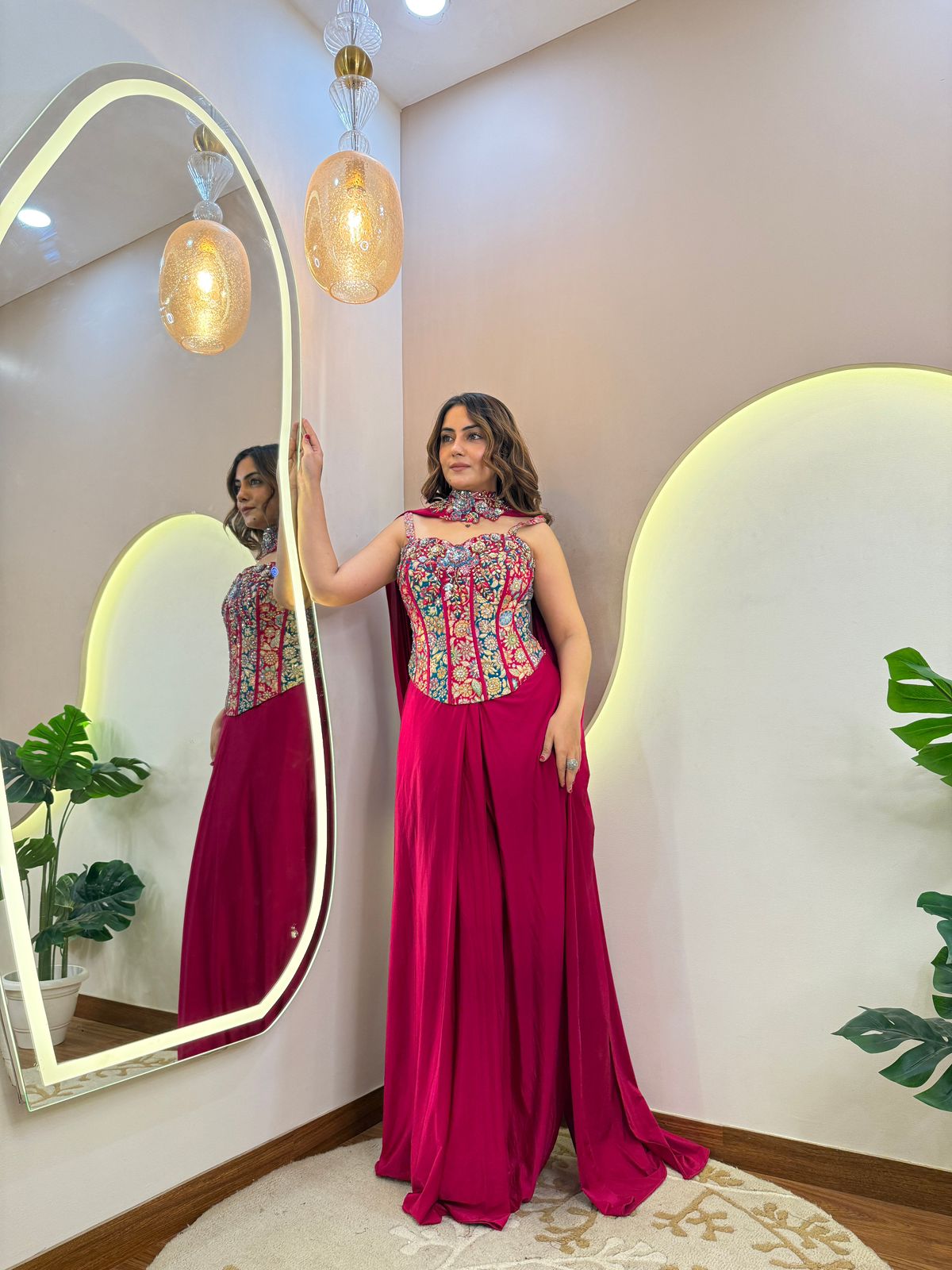 Ready-to-Wear Sequence Embroidered Saree with Heavy Blouse – Perfect for Festivals, Functions & Special Occasions