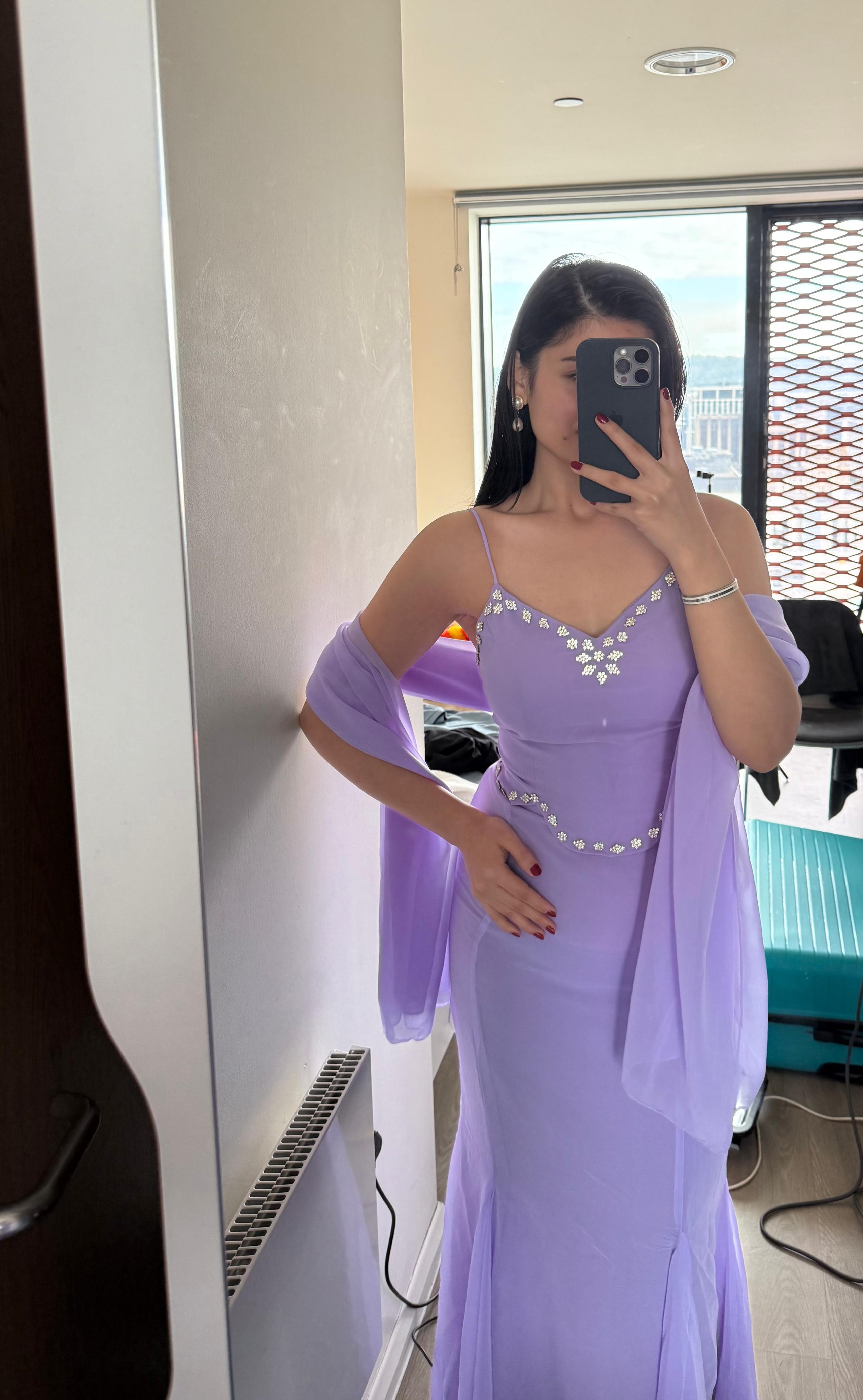 Pastel Lavender Designer Party Wear Cor-Set