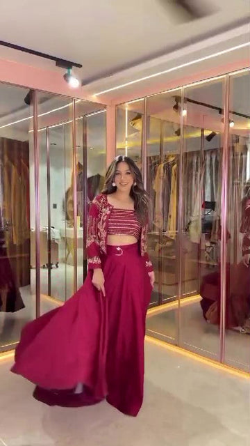 Trendy Indo-Western Cape Lehenga Set – Perfect for Weddings & Celebrations | Eva The Label