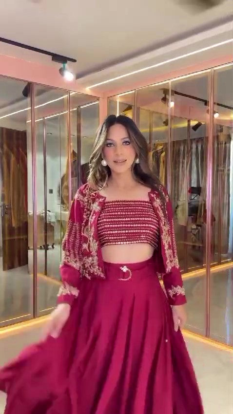 Trendy Indo-Western Cape Lehenga Set – Perfect for Weddings & Celebrations | Eva The Label