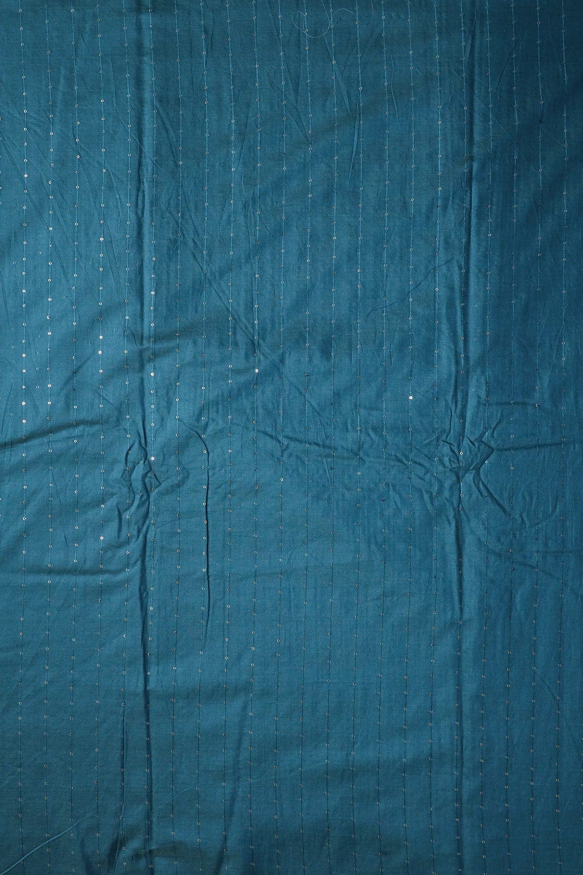 AIzaSyBcstauz-XMPRhEY21AUzeo032pxrXB5Ug - Beautiful Rama Thread With Gold Sequins Stripes Embroidery On Rama Viscose Chanderi Silk Fabric