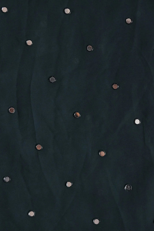 AIzaSyBcstauz-XMPRhEY21AUzeo032pxrXB5Ug - Beautiful Real Mirror Embroidery Work On Forest Green Georgette Fabric