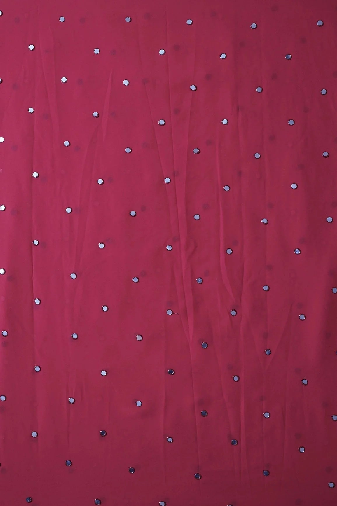 AIzaSyBcstauz-XMPRhEY21AUzeo032pxrXB5Ug - Beautiful Real Mirror Embroidery Work On Crimson Red Georgette Fabric