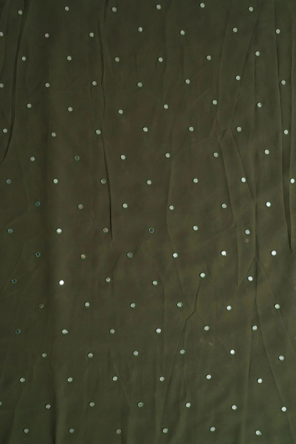 AIzaSyBcstauz-XMPRhEY21AUzeo032pxrXB5Ug - Beautiful Real Mirror Embroidery Work On Dark Olive Georgette Fabric