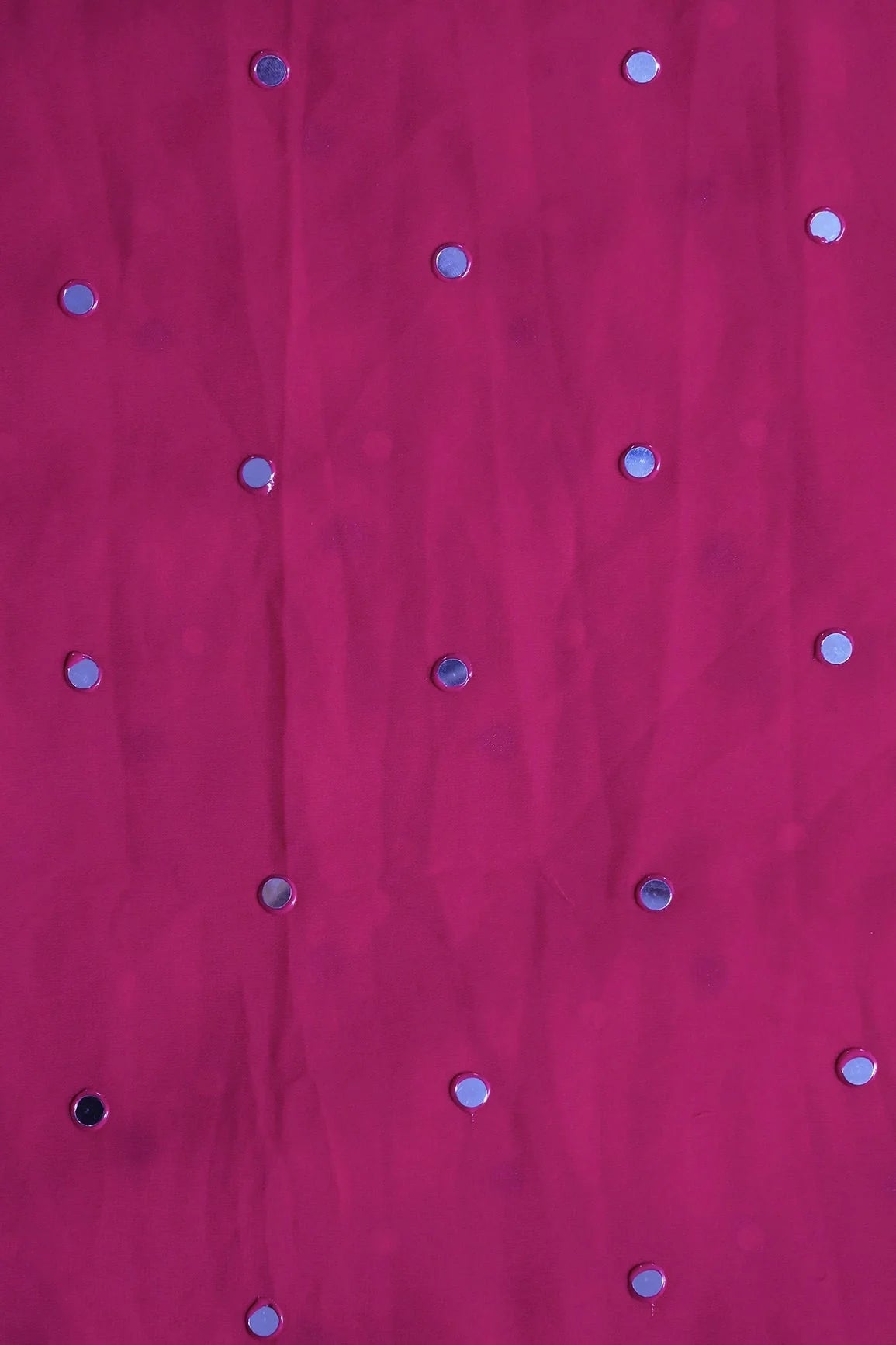 AIzaSyBcstauz-XMPRhEY21AUzeo032pxrXB5Ug - Beautiful Real Mirror Embroidery Work On Fuchsia Georgette Fabric