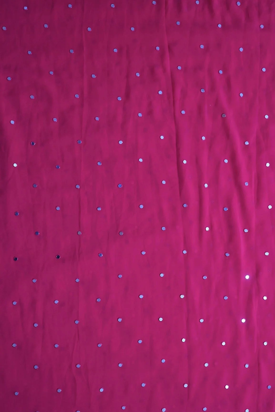 AIzaSyBcstauz-XMPRhEY21AUzeo032pxrXB5Ug - Beautiful Real Mirror Embroidery Work On Fuchsia Georgette Fabric