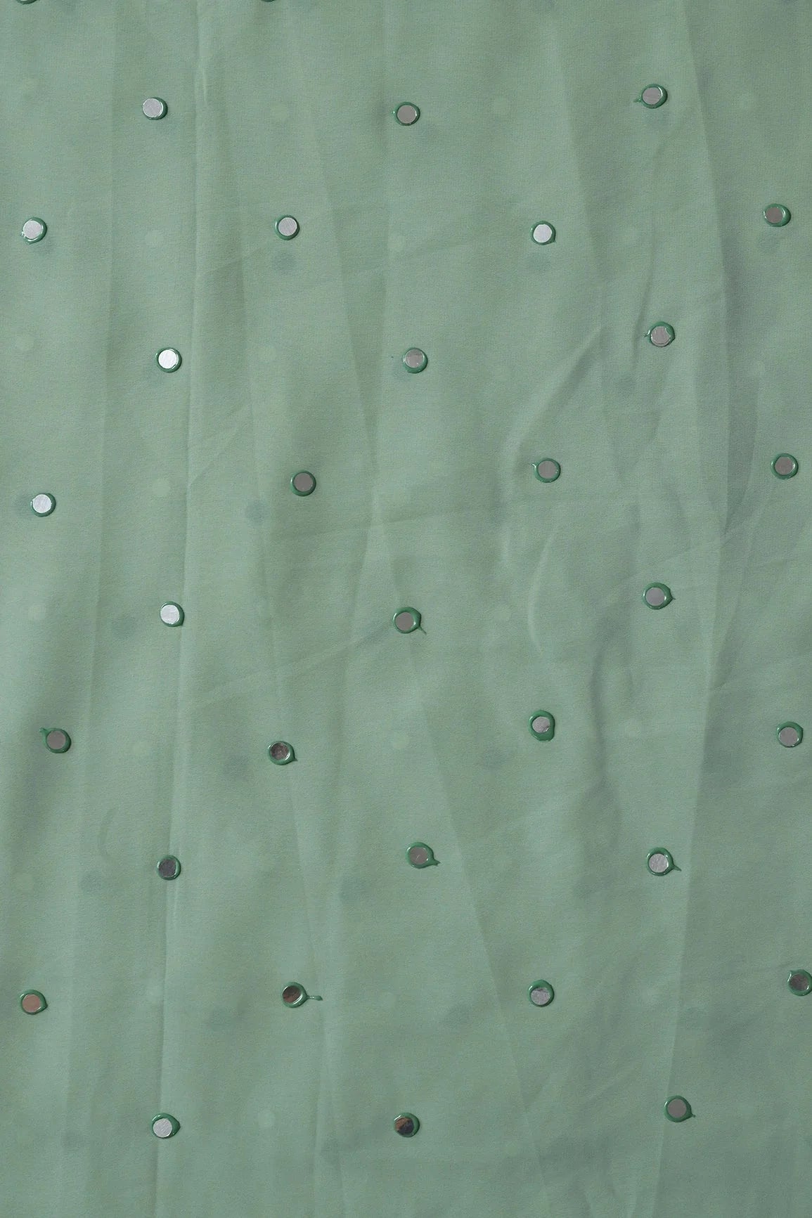 AIzaSyBcstauz-XMPRhEY21AUzeo032pxrXB5Ug - Beautiful Real Mirror Embroidery Work On Light Olive Georgette Fabric