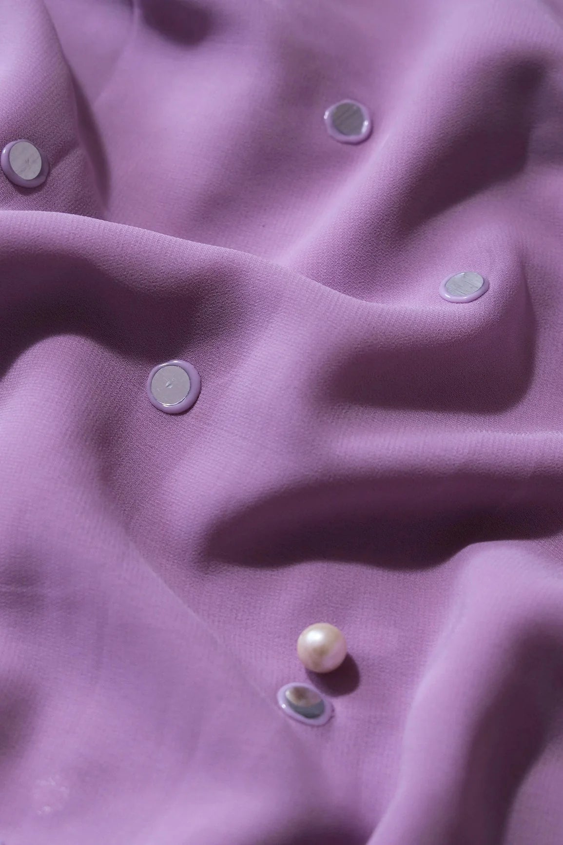 AIzaSyBcstauz-XMPRhEY21AUzeo032pxrXB5Ug - Beautiful Real Mirror Embroidery Work On Lilac Purple Georgette Fabric