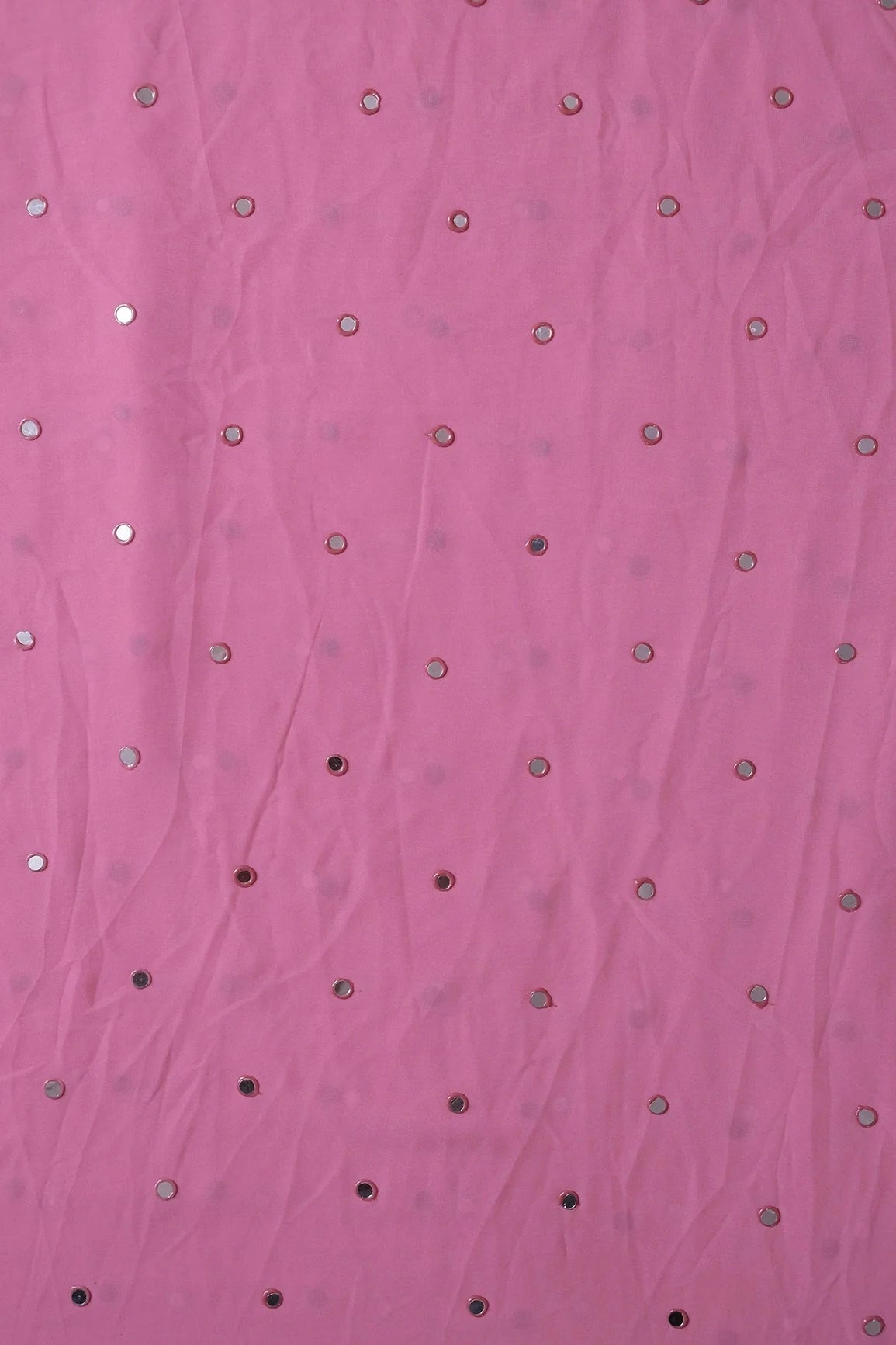 AIzaSyBcstauz-XMPRhEY21AUzeo032pxrXB5Ug - Beautiful Real Mirror Embroidery Work On Pink Georgette Fabric