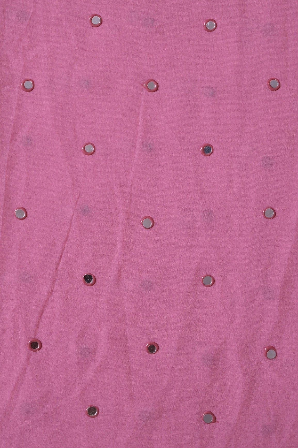 AIzaSyBcstauz-XMPRhEY21AUzeo032pxrXB5Ug - Beautiful Real Mirror Embroidery Work On Pink Georgette Fabric