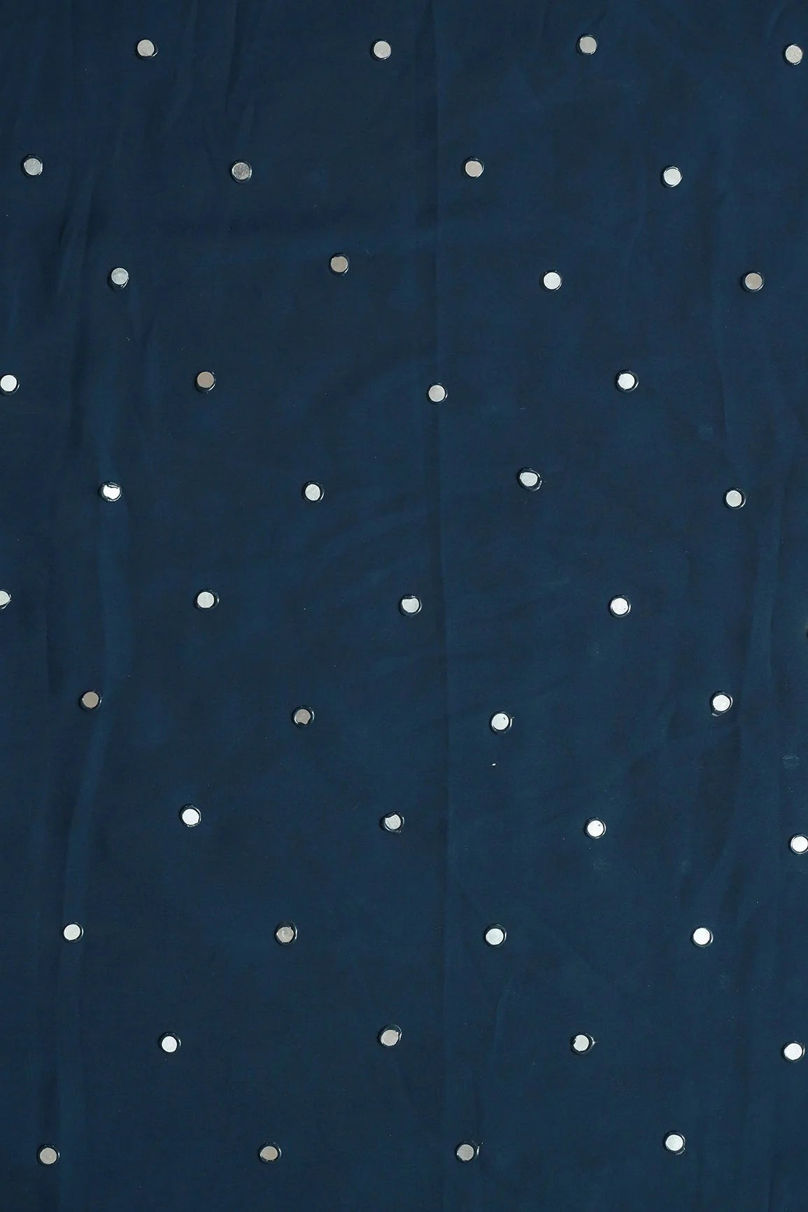 AIzaSyBcstauz-XMPRhEY21AUzeo032pxrXB5Ug - Beautiful Real Mirror Embroidery Work On Prussian Blue Georgette Fabric