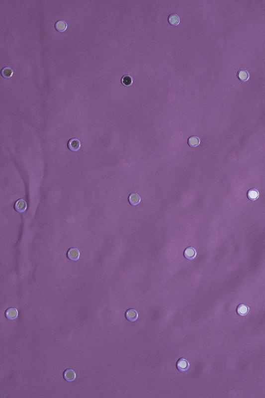 AIzaSyBcstauz-XMPRhEY21AUzeo032pxrXB5Ug - Beautiful Real Mirror Embroidery Work On Purple Georgette Fabric