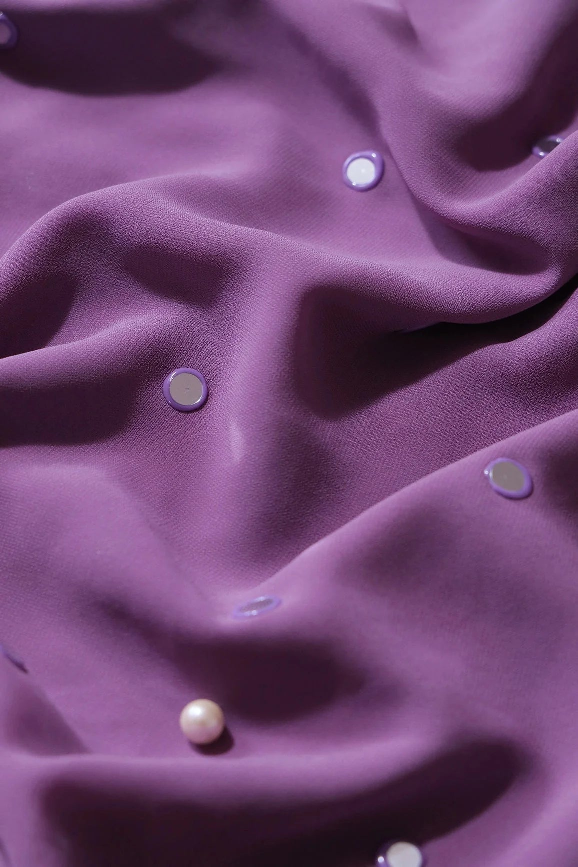 AIzaSyBcstauz-XMPRhEY21AUzeo032pxrXB5Ug - Beautiful Real Mirror Embroidery Work On Purple Georgette Fabric