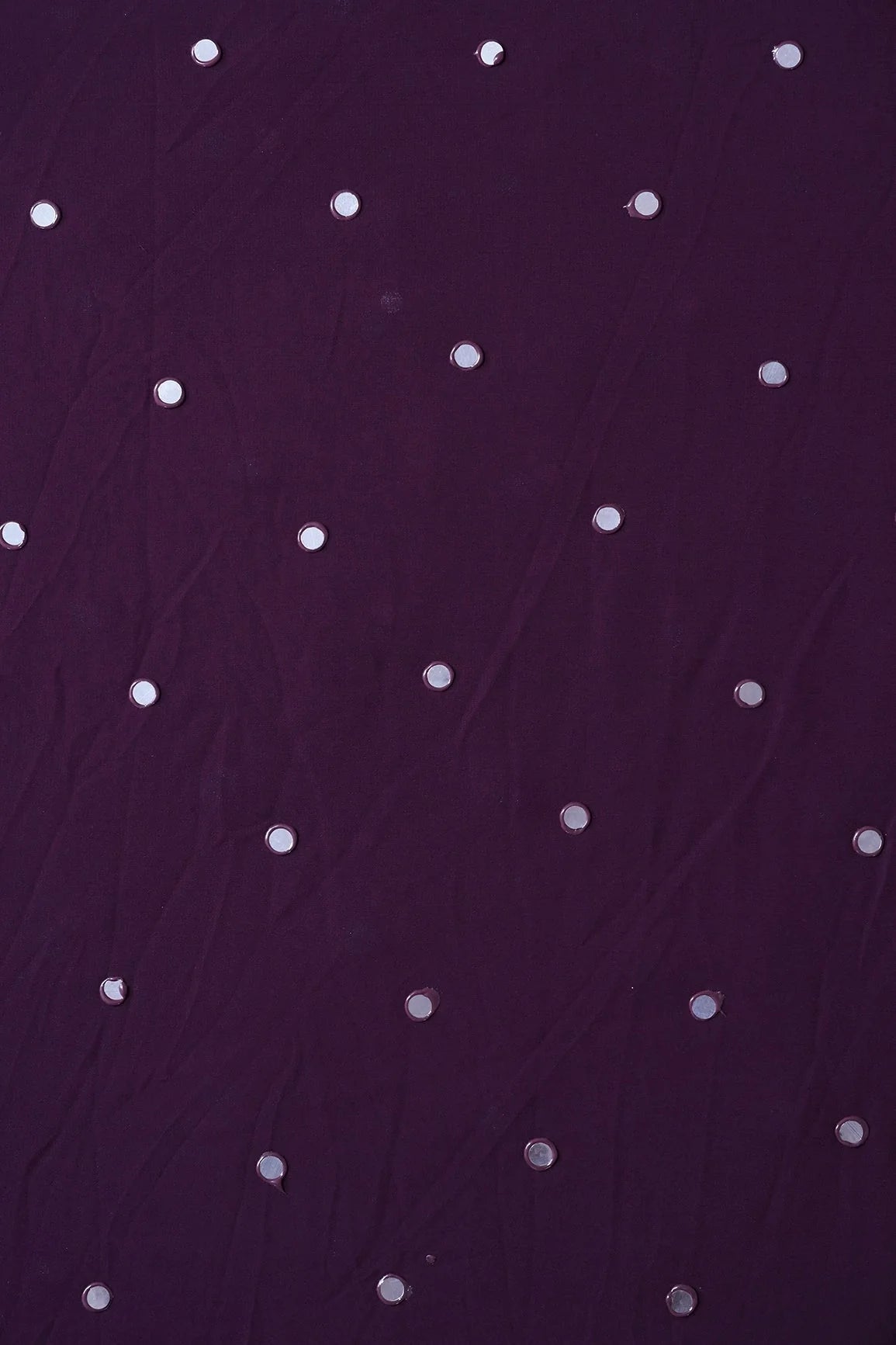AIzaSyBcstauz-XMPRhEY21AUzeo032pxrXB5Ug - Beautiful Real Mirror Embroidery Work On Dark Purple Georgette Fabric