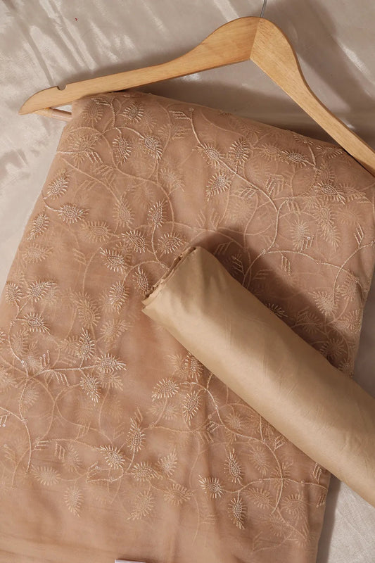 AIzaSyBcstauz-XMPRhEY21AUzeo032pxrXB5Ug - Beige Saree Set (2 Piece)