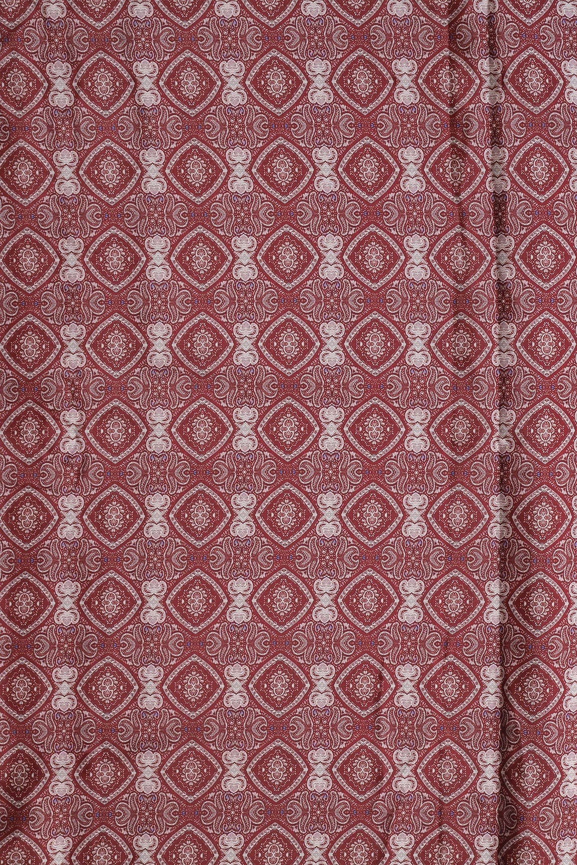 AIzaSyBcstauz-XMPRhEY21AUzeo032pxrXB5Ug - Beige Traditional Pattern Digital Print On Dark Maroon French Crepe Fabric