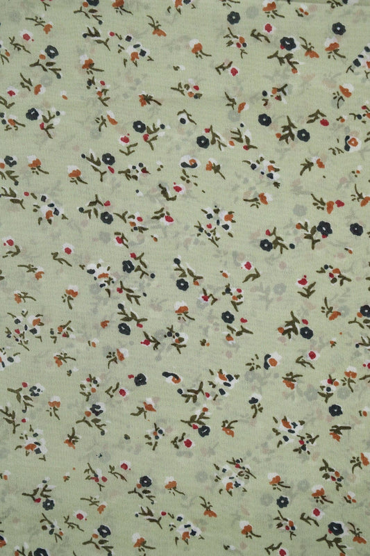 AIzaSyBcstauz-XMPRhEY21AUzeo032pxrXB5Ug - Big Width "56" Multi Color Small Floral Digital Print On Light Olive Georgette Fabric