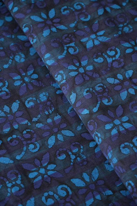 AIzaSyBcstauz-XMPRhEY21AUzeo032pxrXB5Ug - Black And Blue Traditional Pattern Batik Handblock Organic Cotton Fabric